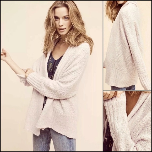 Anthro Angel of the North Light Grey Chunky Knit Dolman Sleeve Cardigan - Picture 8 of 10